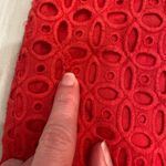 J.Crew  No. 2 Pencil Skirt in Layered Red Eyelet, size 2 Photo 2