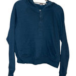 Members Mark Womens Ribbed Half Zip Hoodie Lu Blue Size Medium Blue Photo 0