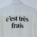 MOTHER Off White The Cadet It's Very Cool French Button Down Shirt 100% Silk XS Photo 7