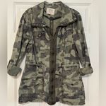 Ashley by 26 International Green Camo Cargo Roll-tab Sleeve Zip Up Jacket Medium Photo 4