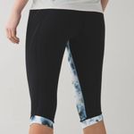 Lululemon Black Mini Blooming Pixie Aquamarine Stop At Nothing Crop Leggings Photo 3