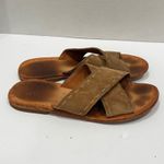Frye Women's Tan Suede Crisscross Strap Slide Sandals Slip On Size 8 Photo 2