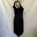 Y2K Shani CutOut Twist Satin Dress Sz 4 Holiday Glam Party Bow Mob Wife Black Photo 5