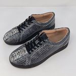 FitFlop  Rally Womens Shoes Gray Leather Dotted Snakeskin Low Top Sneakers US 8 Photo 4