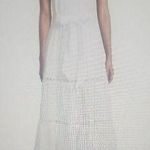 Magaschoni  100%ORGANIC COTTON TIERED WHITE MIDI DRESS SIZE L Photo 1