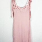 Free People  Got Glam Mesh Slip Midi Dress Large Pink Mesh Satin Tie Straps Photo 14