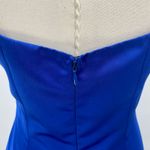 Vintage 90s Halter Neck Lace Up Bodice Mini Dress Satin Royal Blue NEW Womens 4 Photo 10
