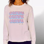 Spiritual Gangster Grateful Pink Blue LS Shirt Top Tee XS New with Tags Photo 1