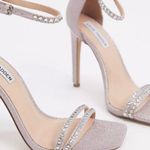 Steve Madden Collette strappy heeled sandal in blush glitter Size 7 Photo 0
