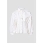 Natori  White Cotton Blend Collared Front Button Techno Poplin Top Size 8 Photo 14