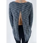 Zyia Heathered Dark Gray Long Sleeve Open Back Activewear Top Size Small Photo 2