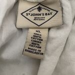 st. john's bay St. John’s Bay White Peasant Top XL Short Slv 100 % Cotton Boho Hippie Photo 2