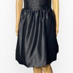 Betsey Johnson  Black Strapless Bubble Hem Formal Dress 6” Photo 6