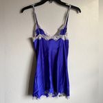 Victoria's Secret Y2K  Purple Satin Pink Lace Nightie Tank Womens M Sleepwear Photo 5