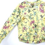 Elie Tahari  Size XS Long-Sleeve Crewneck Pullover Yellow Pink Blue Floral Print‎ Photo 2