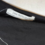 ZARA black & white contrast stitch bodycon midi dress Photo 4