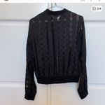 ZARA 🖤 Basic Black Mesh Cutout Bomber Jacket Size M Photo 3