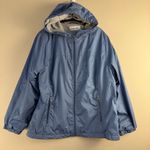 Calvin Klein  Women's Fleece Lined Blue Windbreaker XL Full Zip Hooded Jacket EUC Photo 0