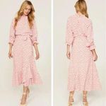 Hill House NEW  Mirabel Maxi Wrap Skirt Pink Spaced Floral Poly Crepe XL Photo 1