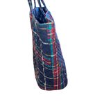 Vera Bradley  Velvet Scottie Dog Blue Red Quilt Plaid Tote Christmas Bag Holiday Photo 5