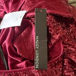 Maggy London NWT amber sequin jumpsuit in burgundy Photo 8