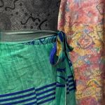 Boho Sari Gypsy reversible floral wrap skirt dress OSFM Green Size undefined Photo 7