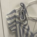 American Eagle  Outfitters Blue and White Striped Cold Shoulder Romper Photo 2