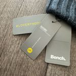 NEW  Beanie Reversible Cable Knit Hat with Bench Logo Blue and Gray Marl Photo 1