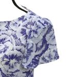 New Raves Vintage Size 3/4 Blue Floral Maxi Long Dress Periwinkle Flowy Chic Photo 11