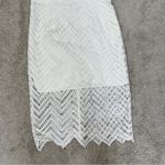 Bardot NWT  Imogen Lace Chevron Sheath Dress Sleeveless High Neck in White 10L Photo 4