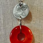 Turkish RARE Empire SILVER COIN carnelian pendant necklace Orange Photo 1