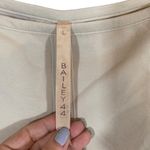 Bailey 44 Cream Cap Short Sleeve Boat Neck Stretch Fitted Blouse Women Sz L Photo 5