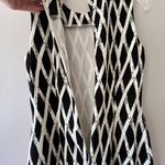 J. McLaughlin Tank Midi Stretch Dress Black White Diamond Print Sleeveless Sz M Photo 3