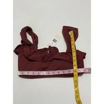 Eberjay Eberjey Jane Solid Port Ruffle Sleeve Bikini Top Swimsuit Burgundy Red Large Photo 4