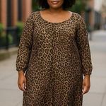 Sharagano Women’s Leopard Sheer Beach Coverup Off Shoulder XL Photo 0