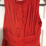 Boston Proper  fit flare ruched burnt‎ orange dress women’s size 16 wedding guest Photo 8