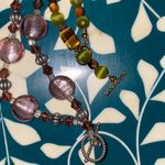 2 beautiful beaded necklaces Green Purple tigers eye stones glass beads Photo 6