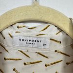 Equipment  Silk Tan Brown Nail Print Button Down Shirt Womens s Whimsical Casual Photo 7