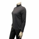 Chico's  Turtle Neck Gray Size 2 Long Sleeve Blouse Dark Academia Cozy City Chic Photo 2