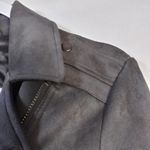 Philosophy  Women's Long Sleeve Faux Leather Zip Up Moto Jacket Charcoal Gray M Photo 7