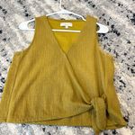 Madewell  Mustard Green Wrap Sleeveless Top Size Small Photo 4