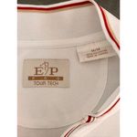 EP Pro Tour Tech Medium Polo Shirt Short Sleeve Half‎ Zip Striped Cuffs Womens White Photo 4