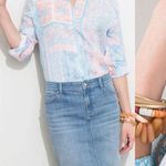 Chico's Chico’s No Iron 100% Linen Coastal Tile Button Down Shirt Top Multicolor Boho 18 Photo 0