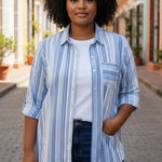 Blair  Multi-Striped Button Down Shirt Photo 0