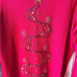 Max & Lily large red long sleeve blouse Christmas tree sequins beads holiday Photo 4