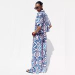 ZARA  PRINTED PALAZZO PANTS Blue & Pink Patterned Wide Leg Size M NEW Photo 5