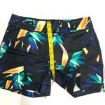Apt. 9  Tropical Leaf Print Bermuda Shorts – Vibrant Black Orange Green Pattern Photo 5