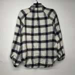 American Eagle  Women’s Medium Plaid Flannel Button-Up Shirt Black White Photo 7