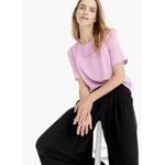 J.Crew 365 Womens Hammered Satin Top Blouse Orchid Pink Sz 8 Work Office Classic Photo 2