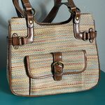 Studio Works New Woven Striped Double Strap Shoulder Bag Purse Photo 0